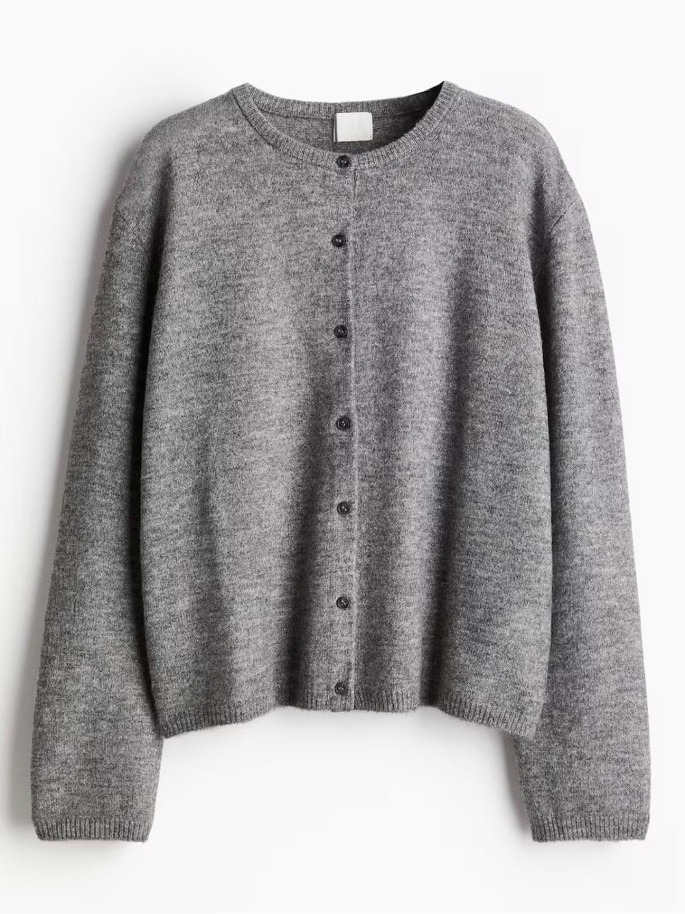 H&M Gray Button-Up Crewneck Cardigan